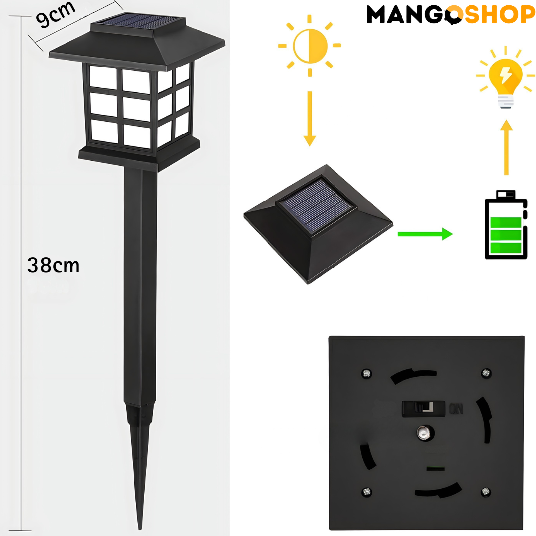 Bastenske solarne lampe sa senzorom 6 komada - rs-mangoshop.com