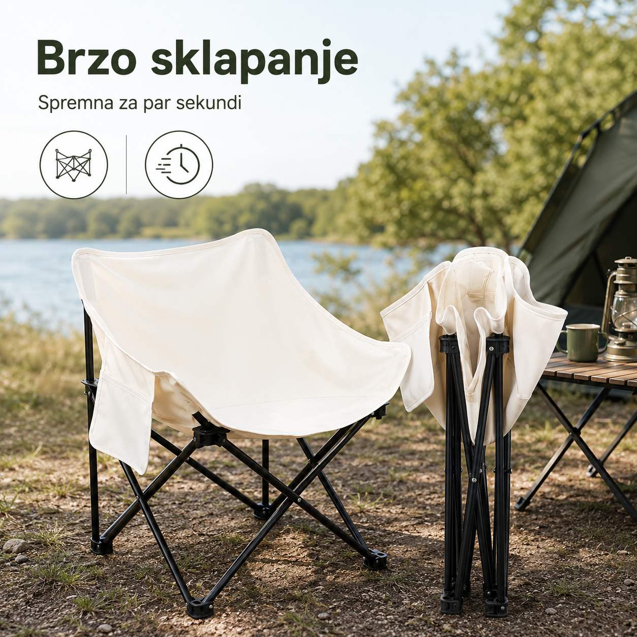 Sklopiva kamp stolica 1+1 GRATIS!