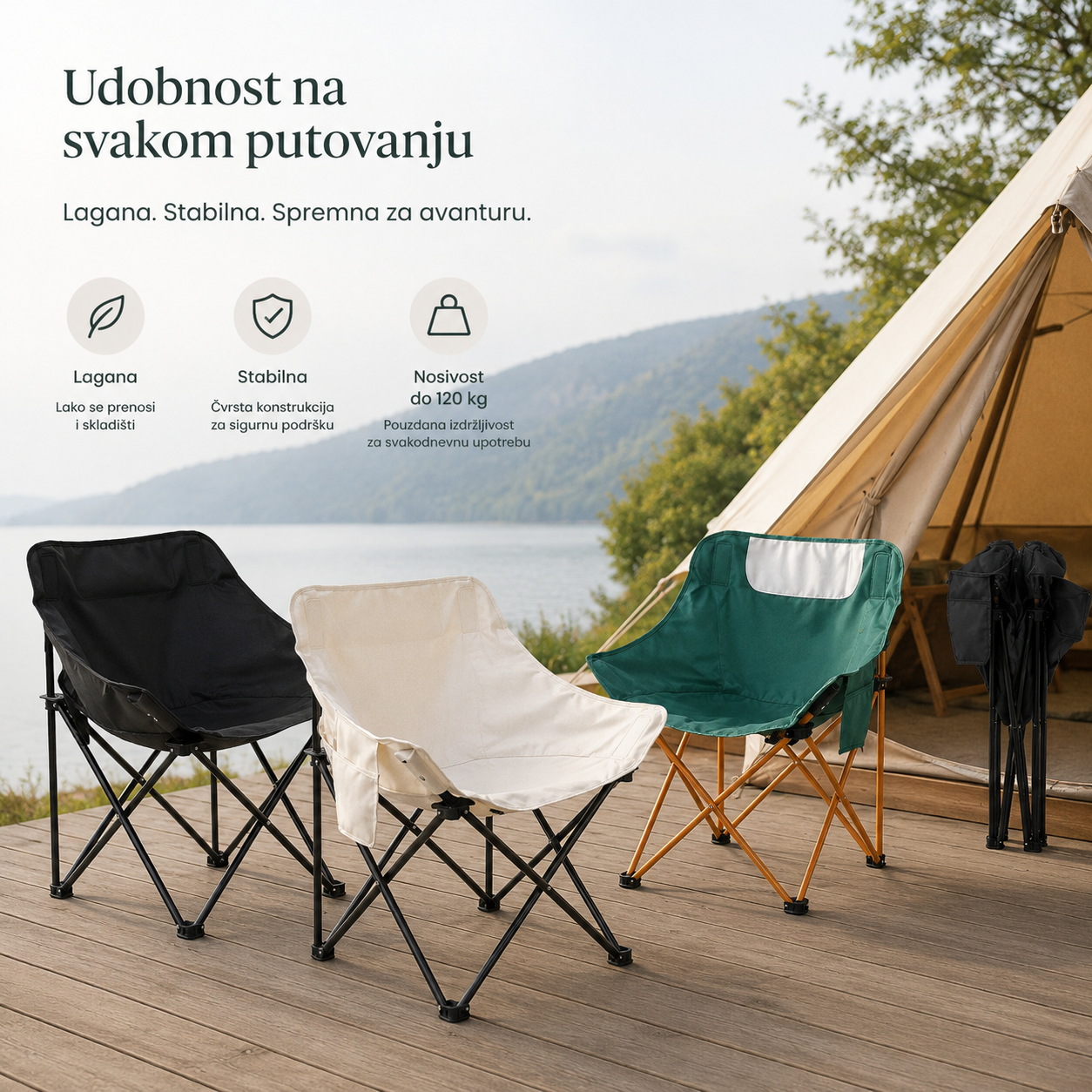 Sklopiva kamp stolica 1+1 GRATIS!