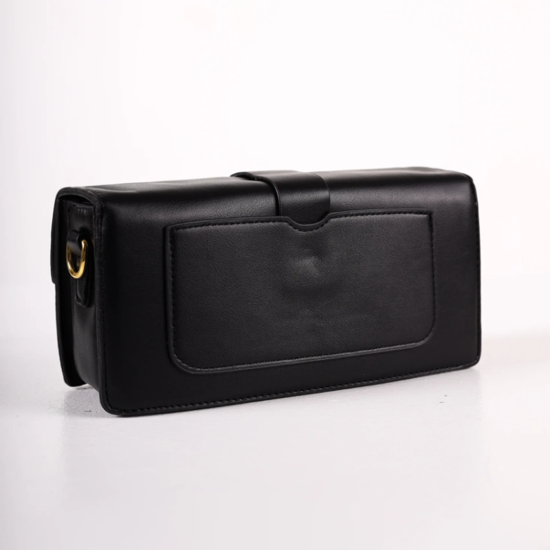 Crna torbica sa platnenim kaisem KA037 - rs-mangoshop.com