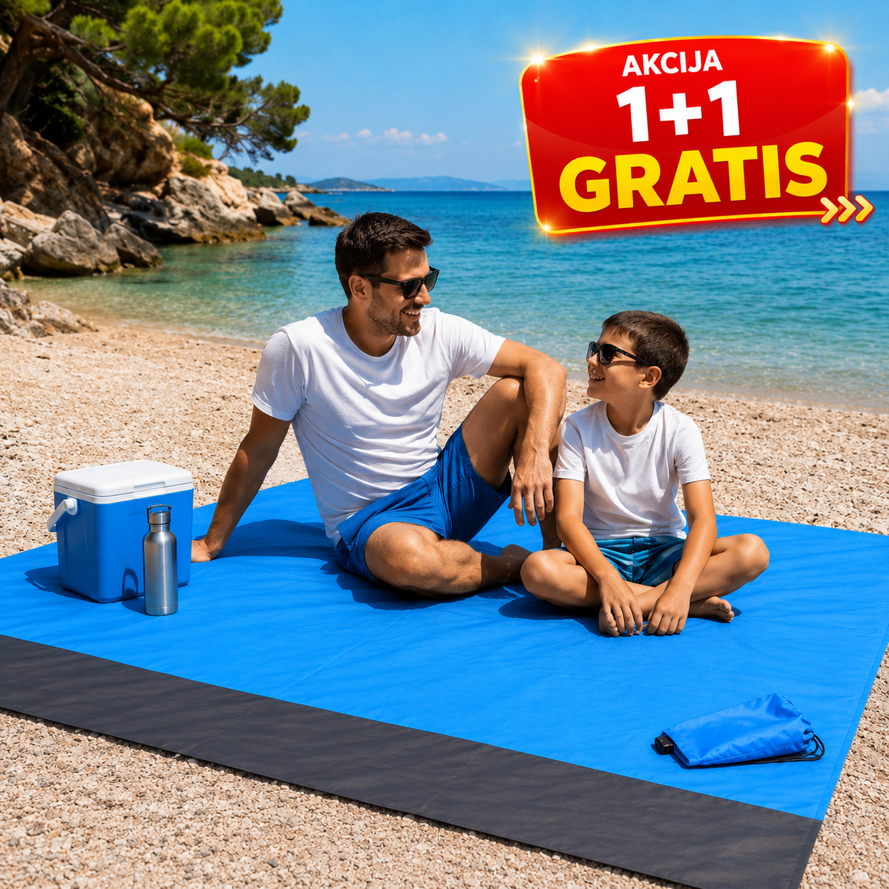 Peškir za plažu i piknik 1+1 GRATIS
