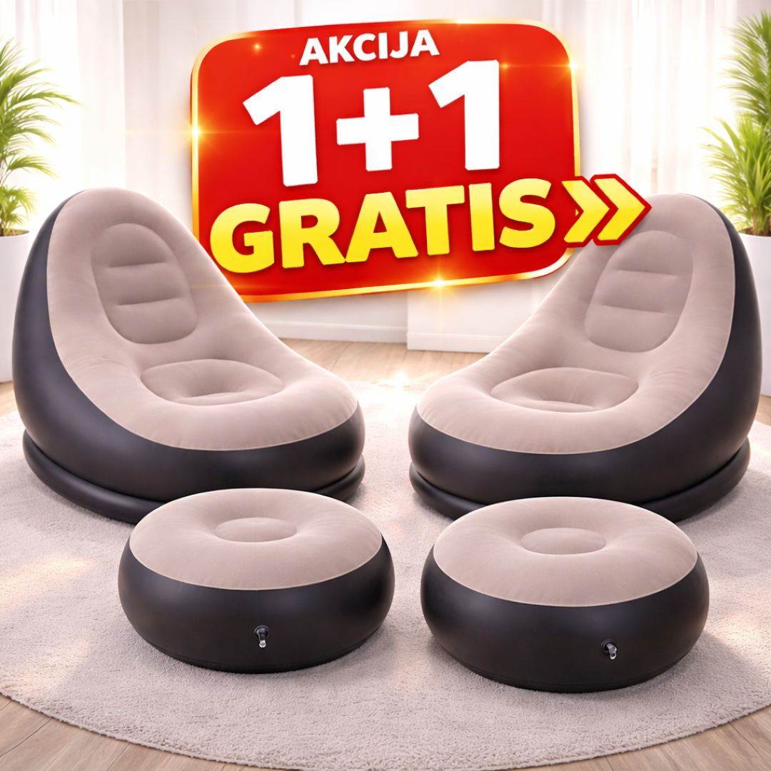 Fotelja na naduvavanje sa tabureom 1+1 GRATIS