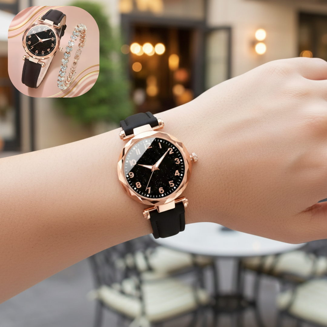 Poklon set ženski sat i elegantna narukvica