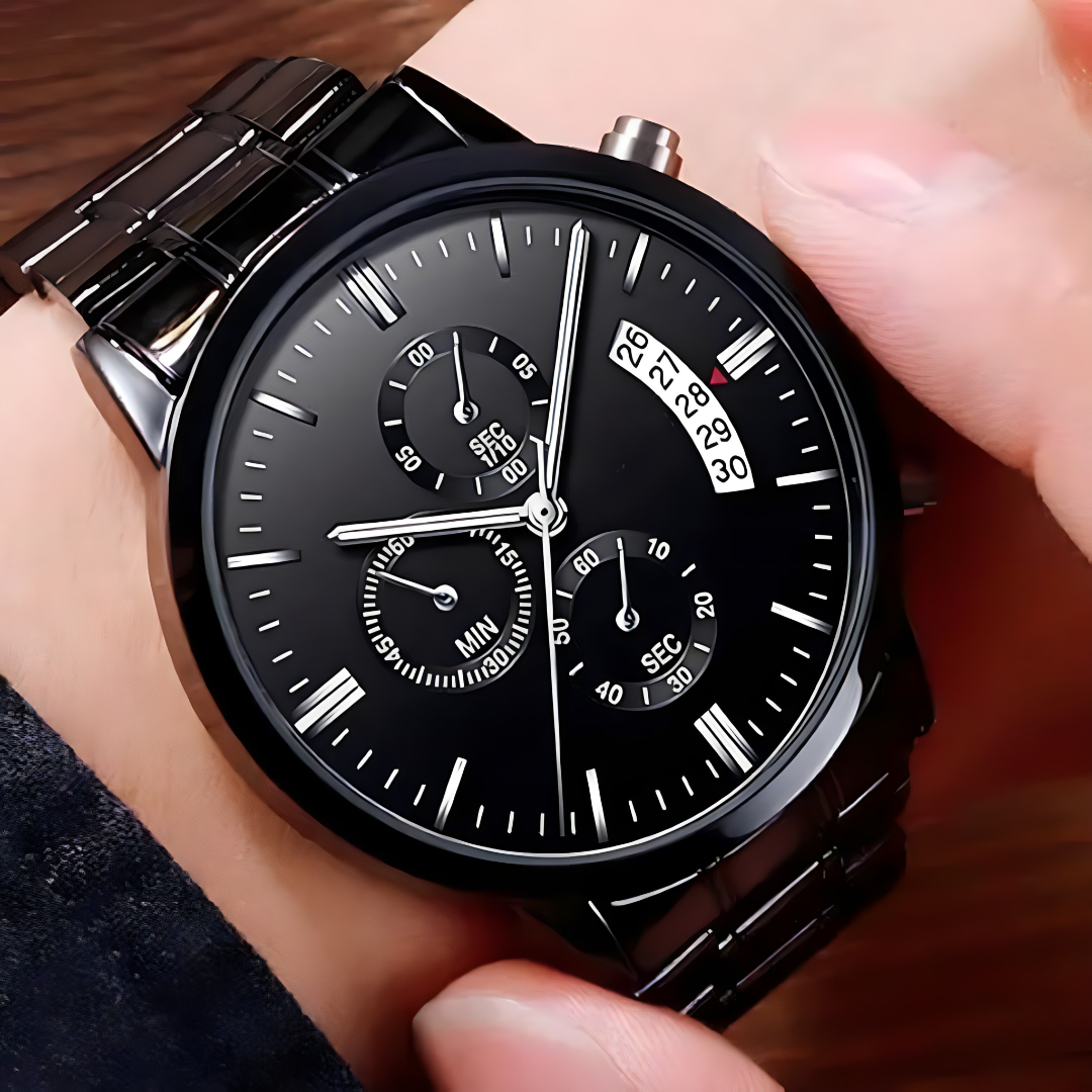 Crni hronograf sat