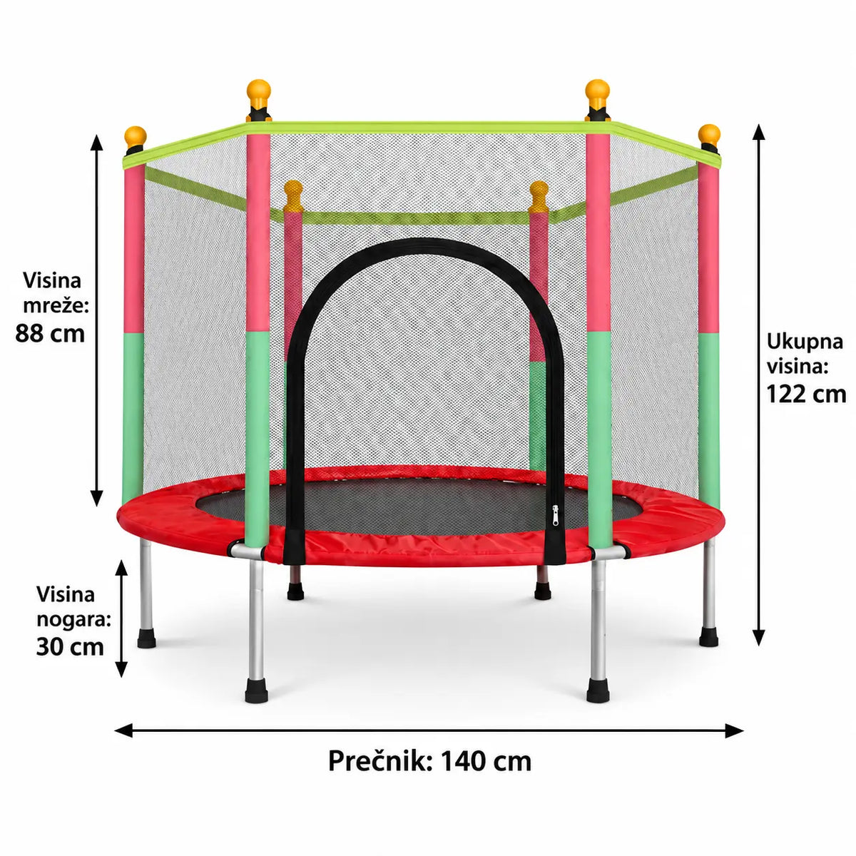 Trambolina za decu sa zaštitnom mrežom 140 cm