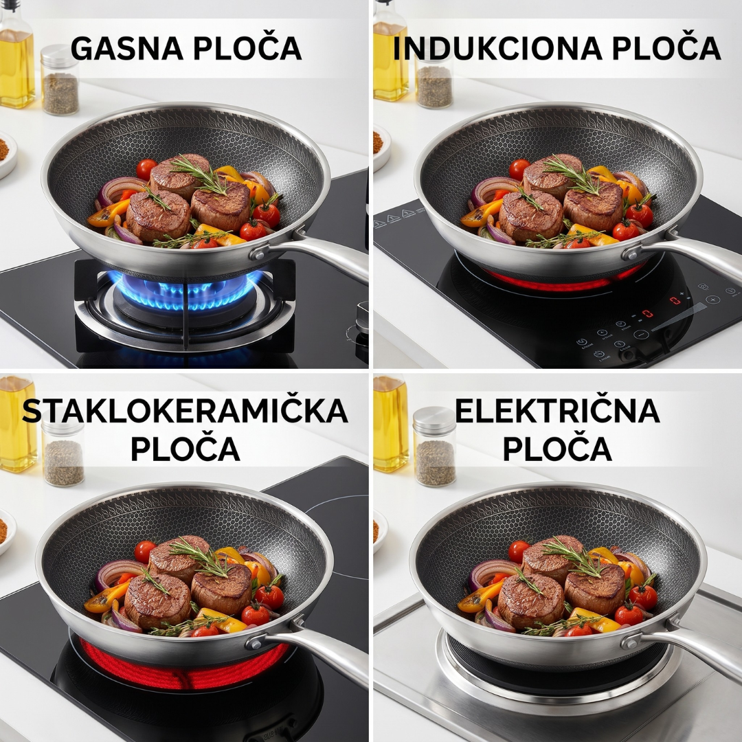 Inox tiganj sa nelepljivom površinom