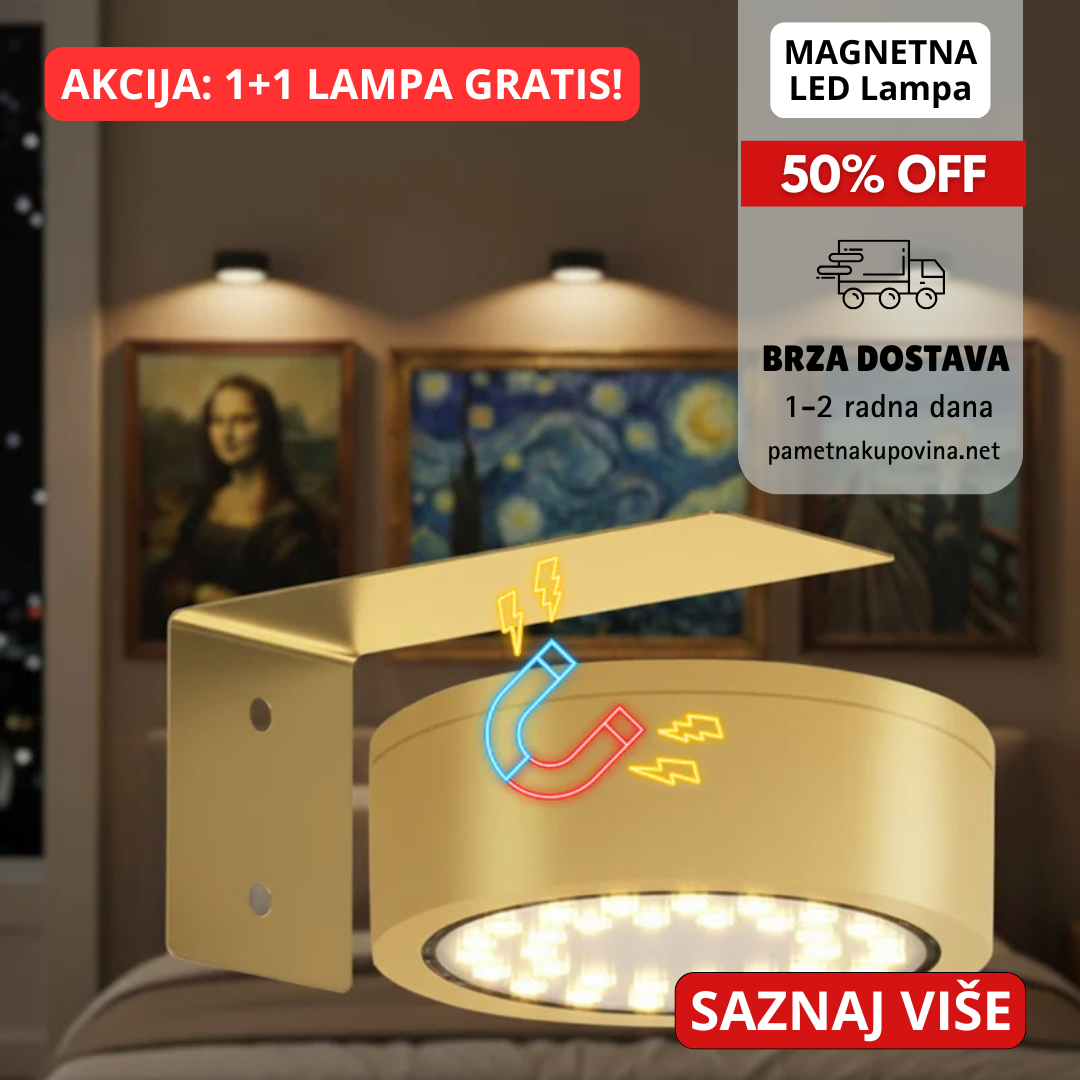 Magnetna LED lampa 1+1 GRATIS!