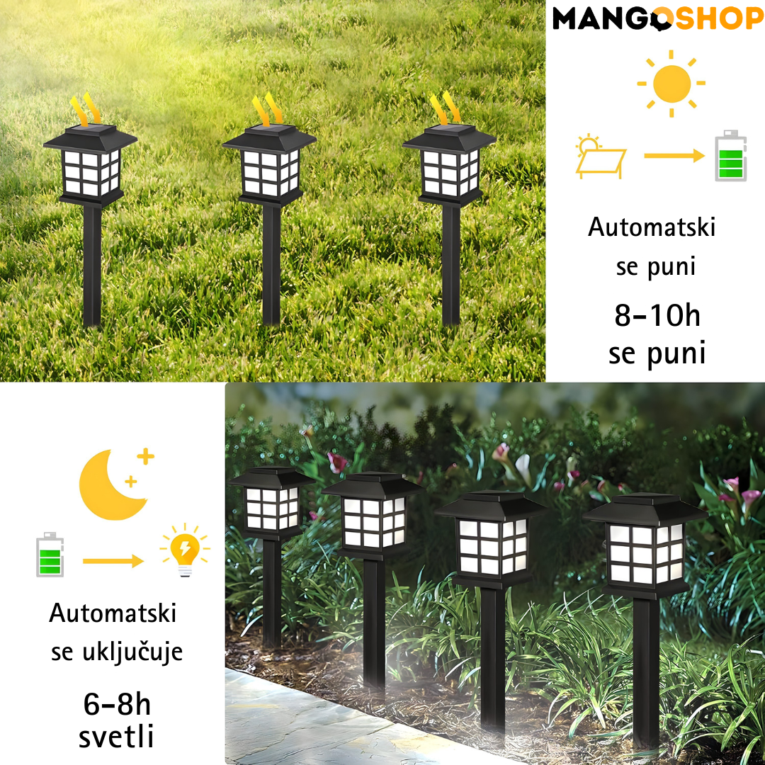 Bastenske solarne lampe sa senzorom 6 komada - rs-mangoshop.com