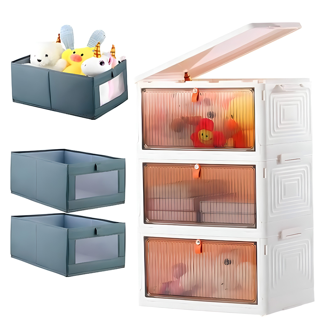 Sklopiva kutija za odlaganje sa poklopcem - za organizaciju obuće, igračaka i sličnog