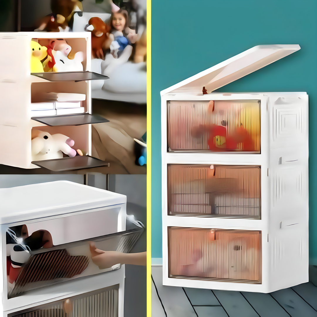 Sklopiva kutija za odlaganje sa poklopcem - za organizaciju obuće, igračaka i sličnog